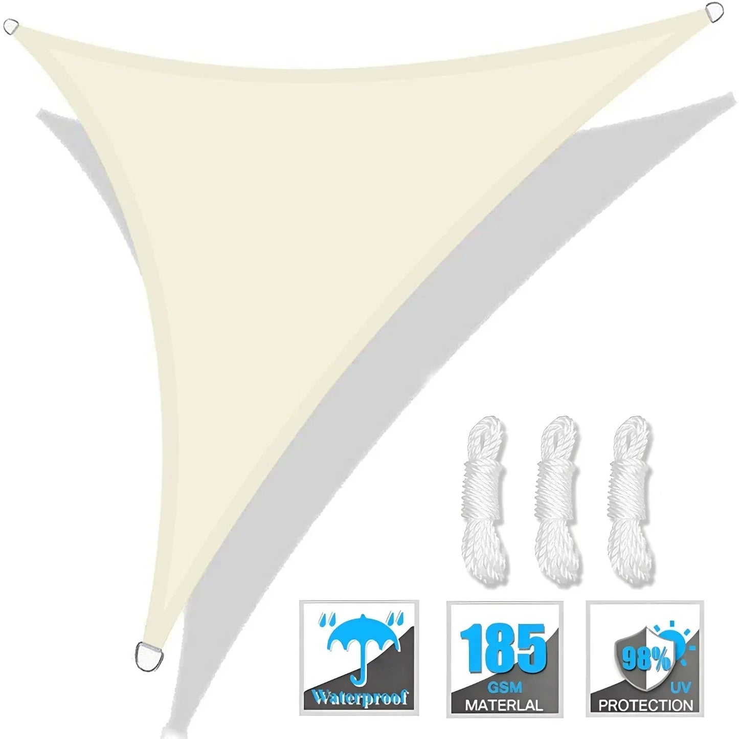Triangle Sun Shade Sail UV Protection Waterproof Outdoor Patio Shelter