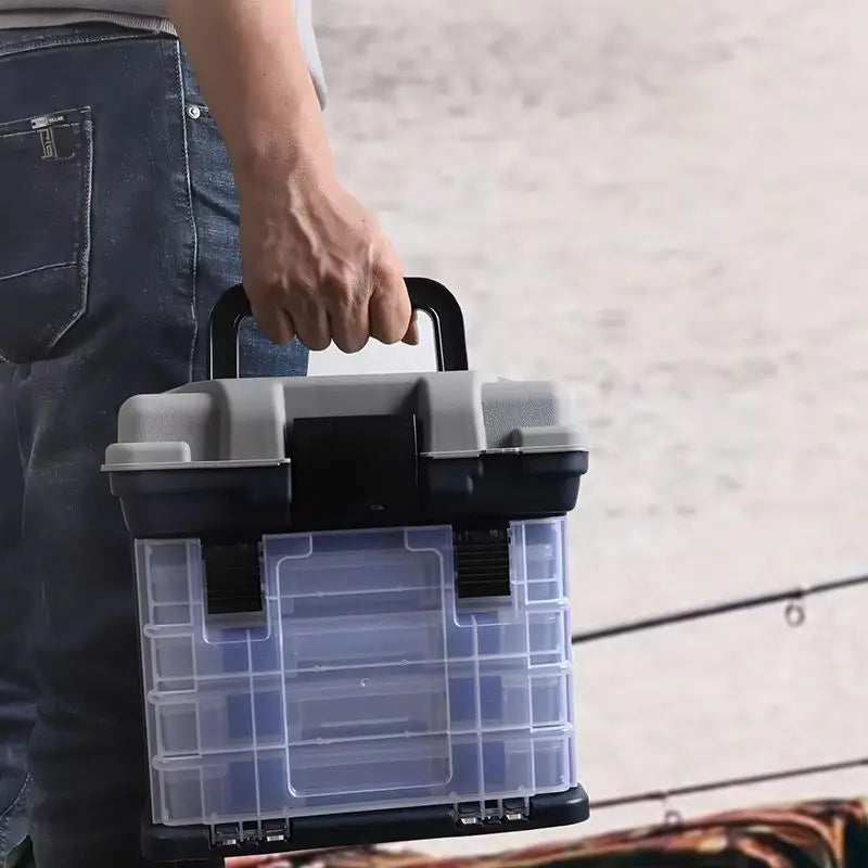 Multi Functional Fishing Handheld Storage Box With Adjustable Dividers