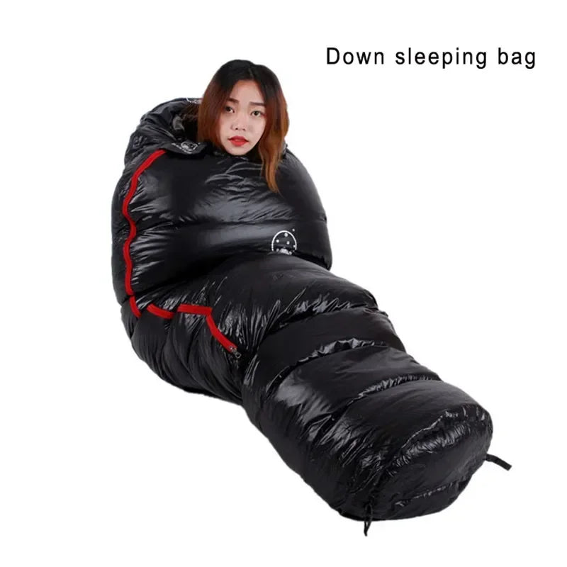 Blacksnow Goose Down Mummy Sleeping Bag Winter Thermal Outdoor Camping