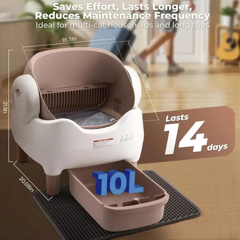 NestPawly Self Cleaning App Control Litter Box Cats Odor Free