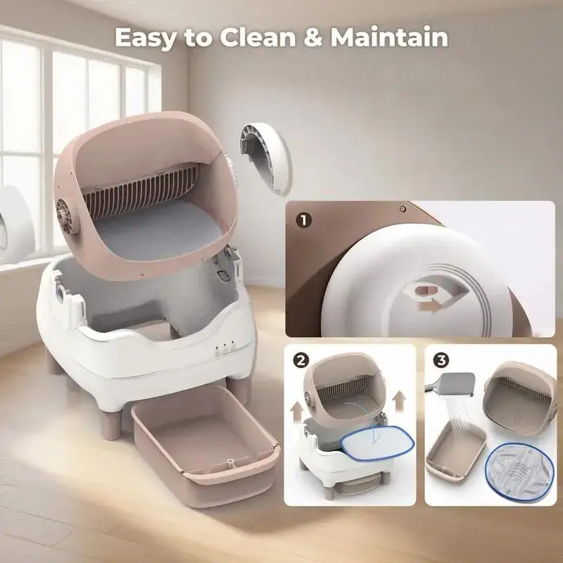 NestPawly Self Cleaning App Control Litter Box Cats Odor Free