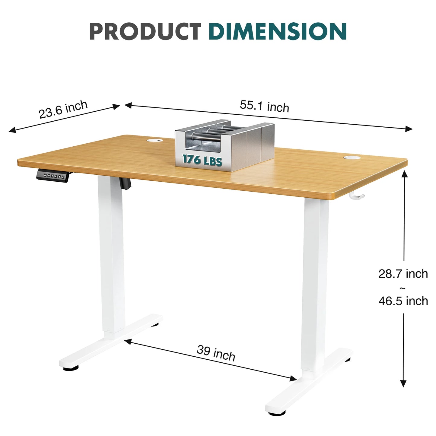 JHK Ergonomic Electric Standing Desk Height Adjustable Office Computer Table