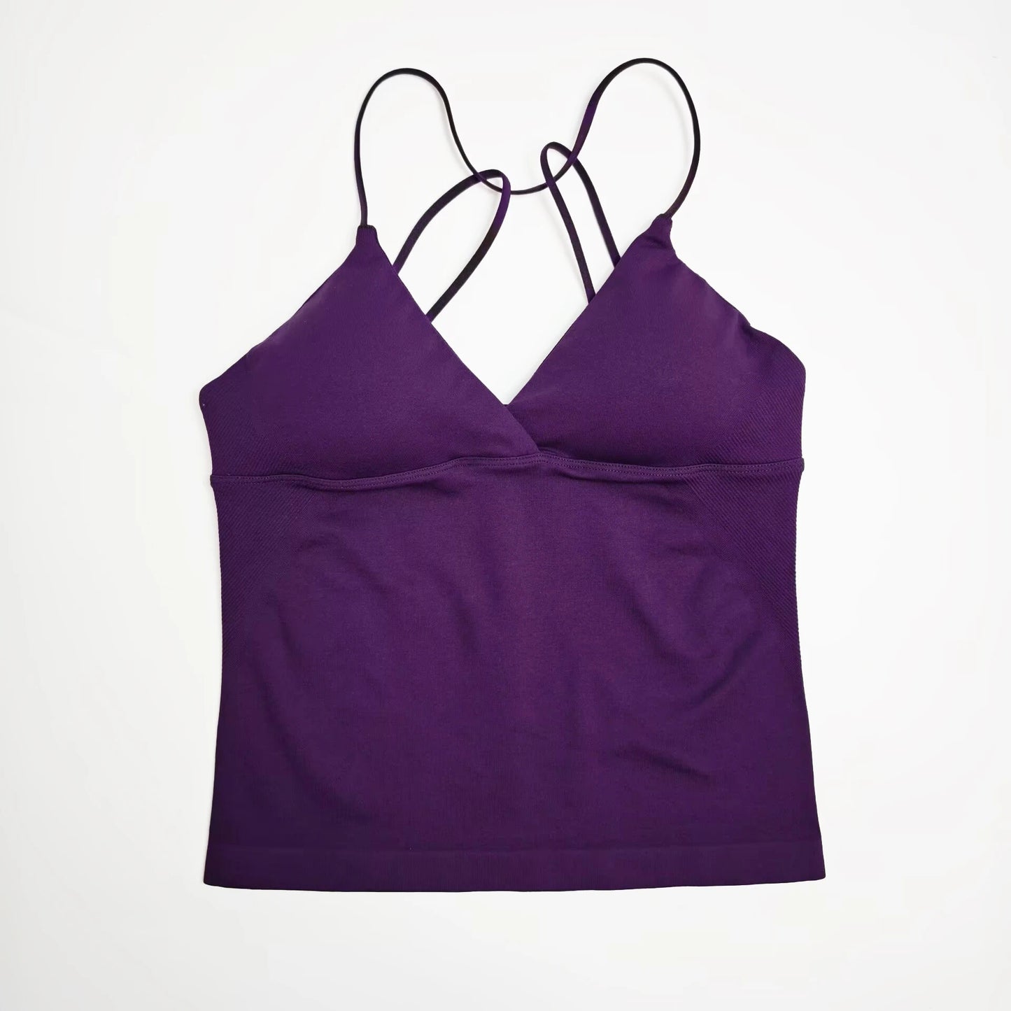 Nclagen Women Seamless Twist Front Longline Yoga Top