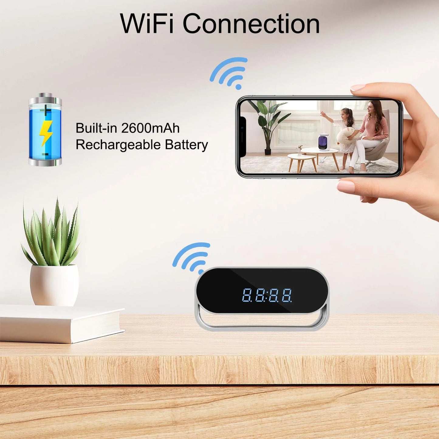 Ouvis 4K HD WiFi Covert Surveillance Camera With Night Vision