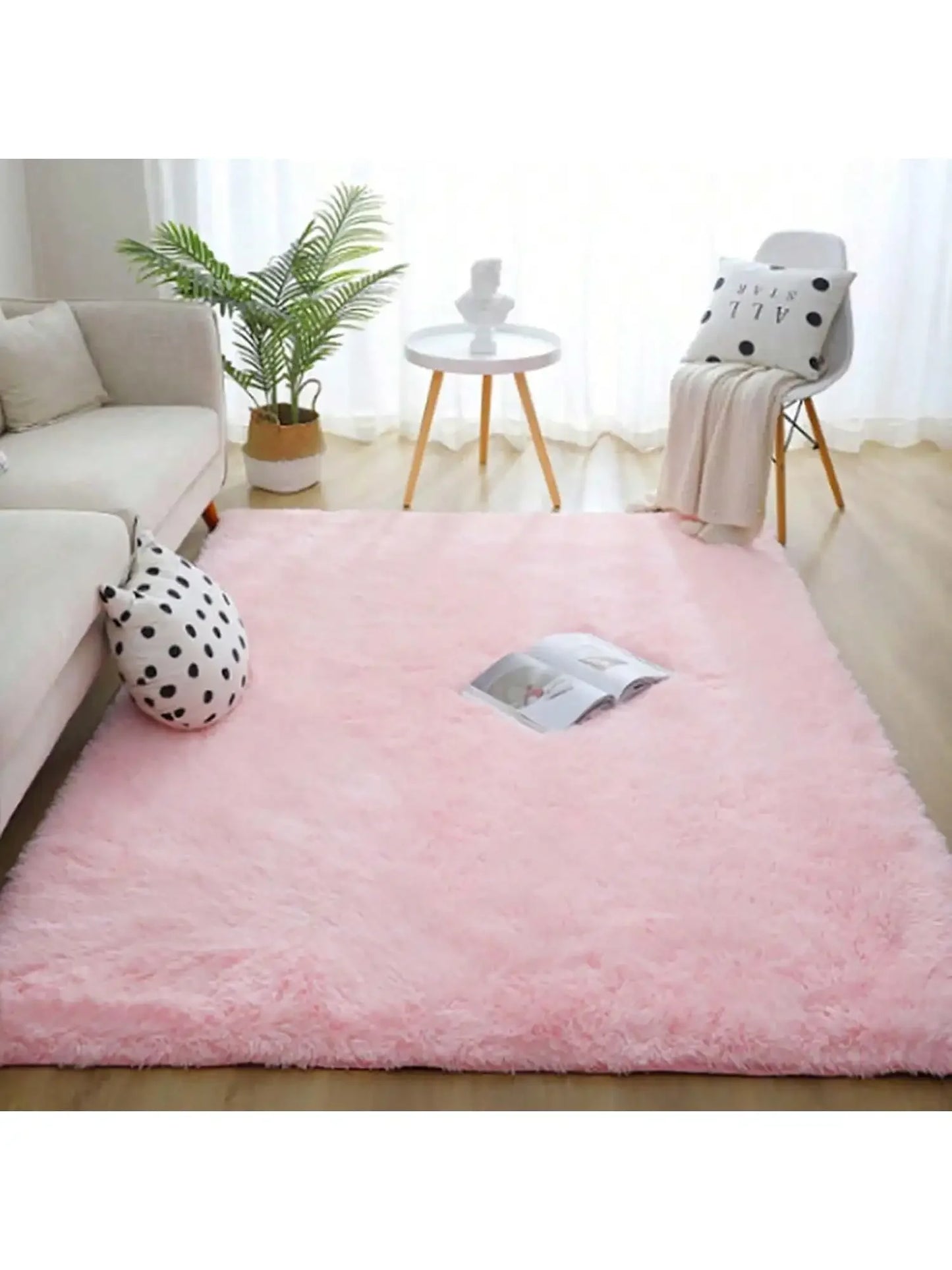 Soft Thick Non Slip Polyester Plush Long Pile Carpet