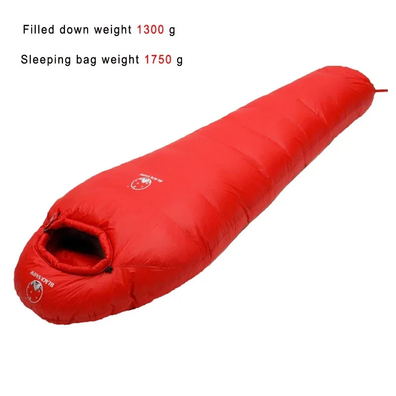 Blacksnow Goose Down Mummy Sleeping Bag Winter Thermal Outdoor Camping
