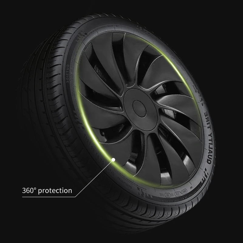 MOTENIO 4pc Smooth Style Rim Wheel Hub Cops For Tesla Model Y