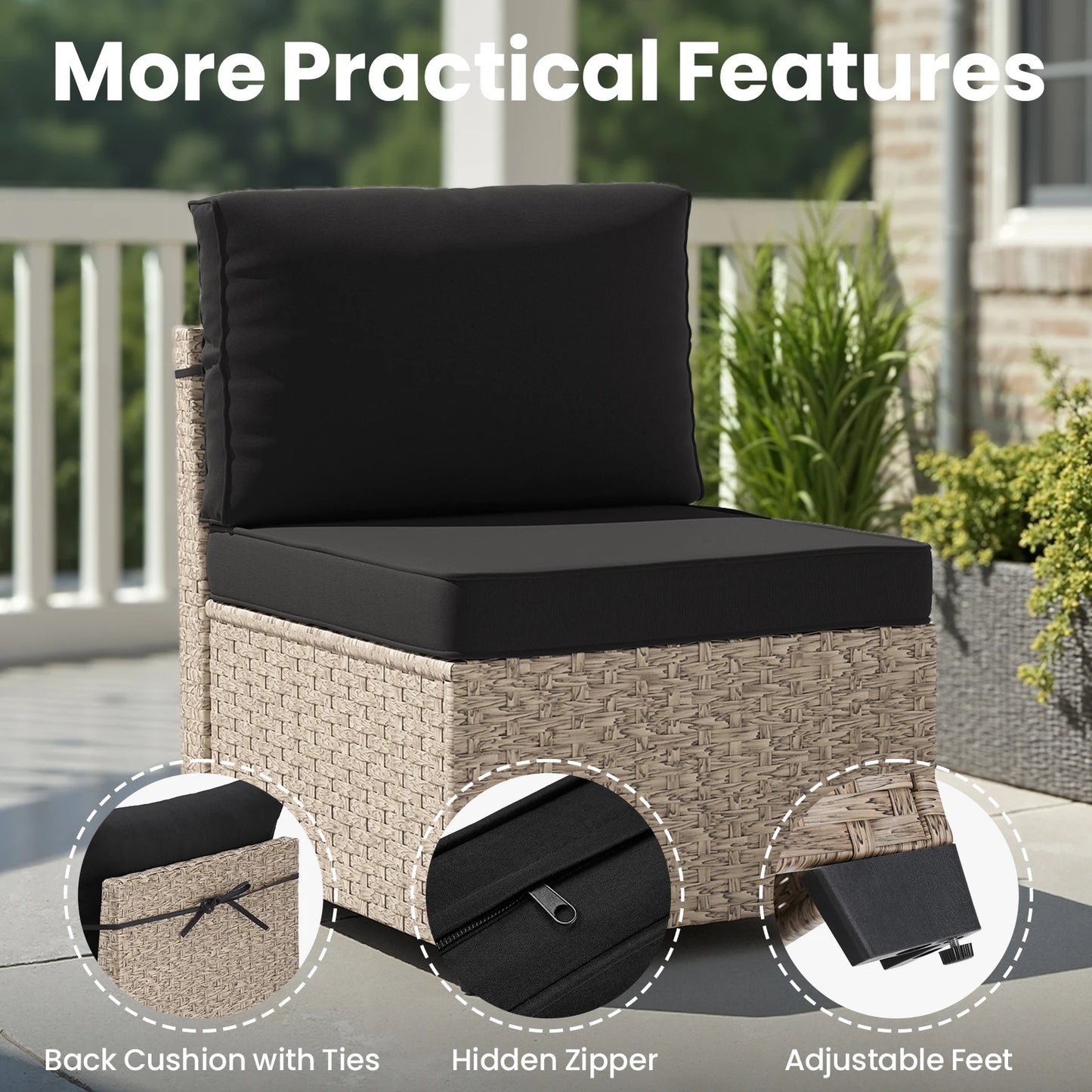 Soohow 7 Piece Outdoor Rattan Patio Furniture Set