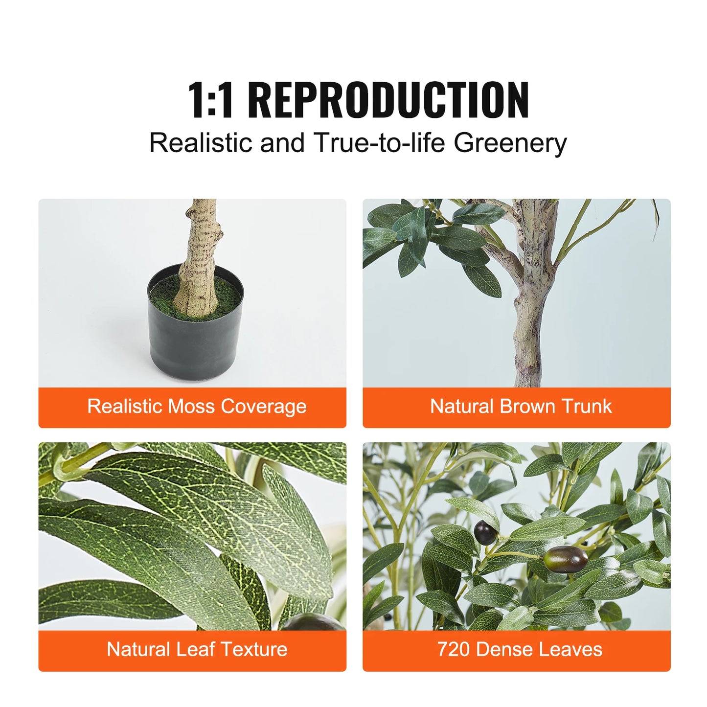 SucceBuy Artificial Olive Tree Plant Low Maintenance Indoor Outdoor Decor