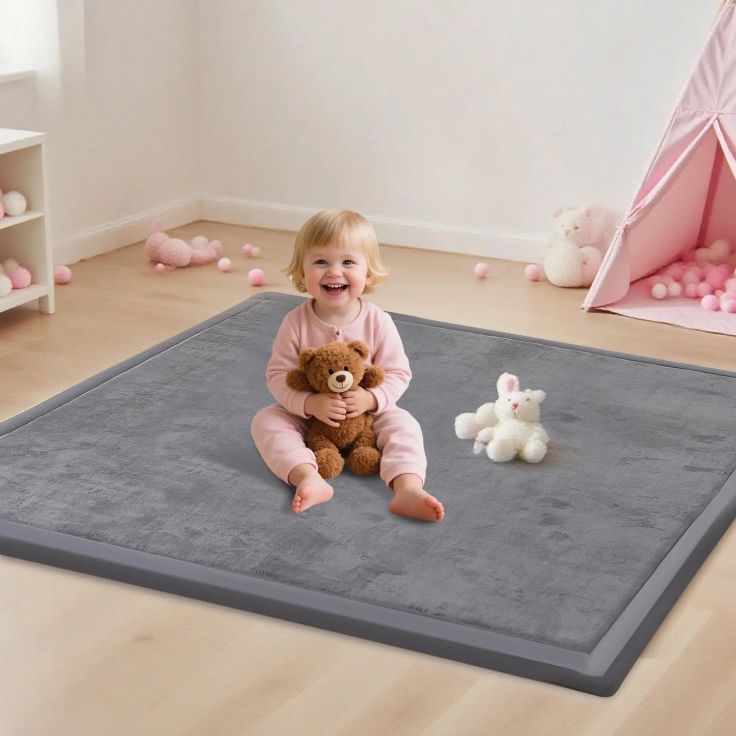 PaPaMat Soft Non Slip Baby Play Mat Flocking Floor Rug