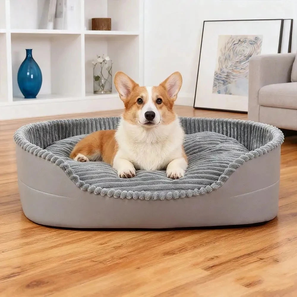 Soft Cotton Pet Bed With Warm Mat For Dogs And Cats