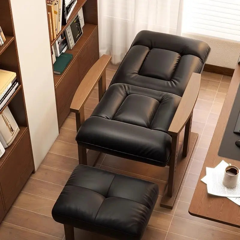 MOYU Ergonomic Adjustable Wood Recliner Office Chair For Home