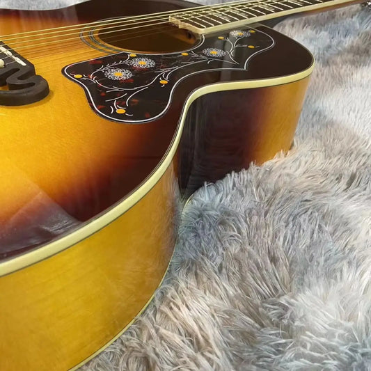 Oucey Handmade Sunset Color Acoustic Guitar With Rosewood Body