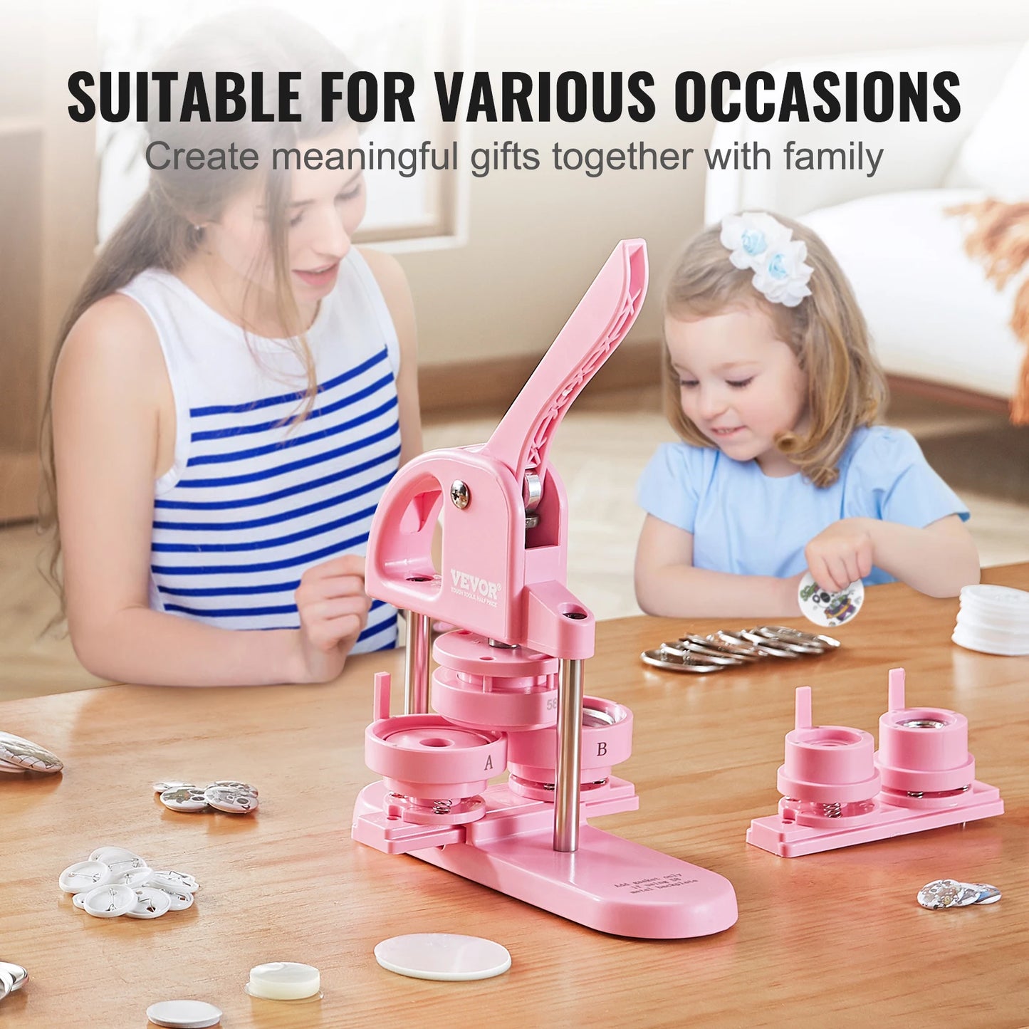 SucceBuy 3 In 1 Button Maker Machine With Punch Press Kit