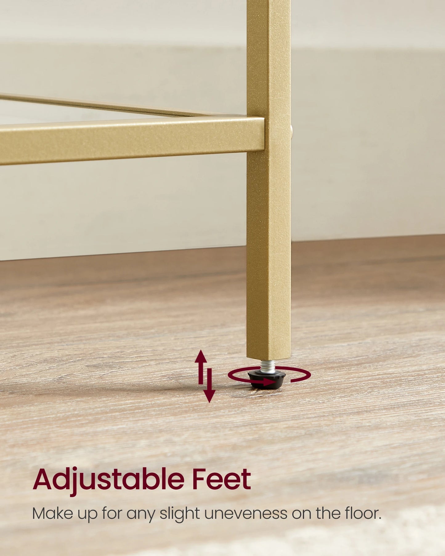 VASAGLE 5-Tier Bookshelf With Tempered Glass And Steel Frame