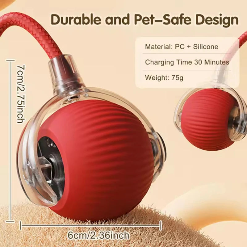 Smart Automatic Cat Ball Self Satisfying Silicone Rope Interactive Toy