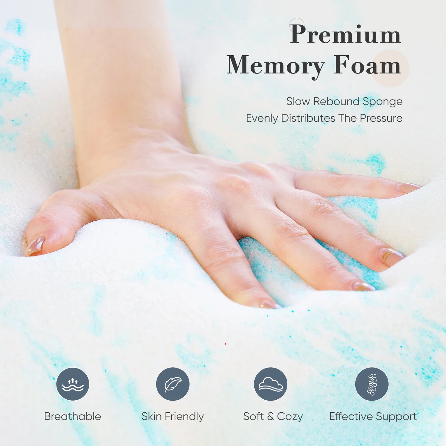 Jhk 2 Inch Gel Memory Foam Mattress Topper