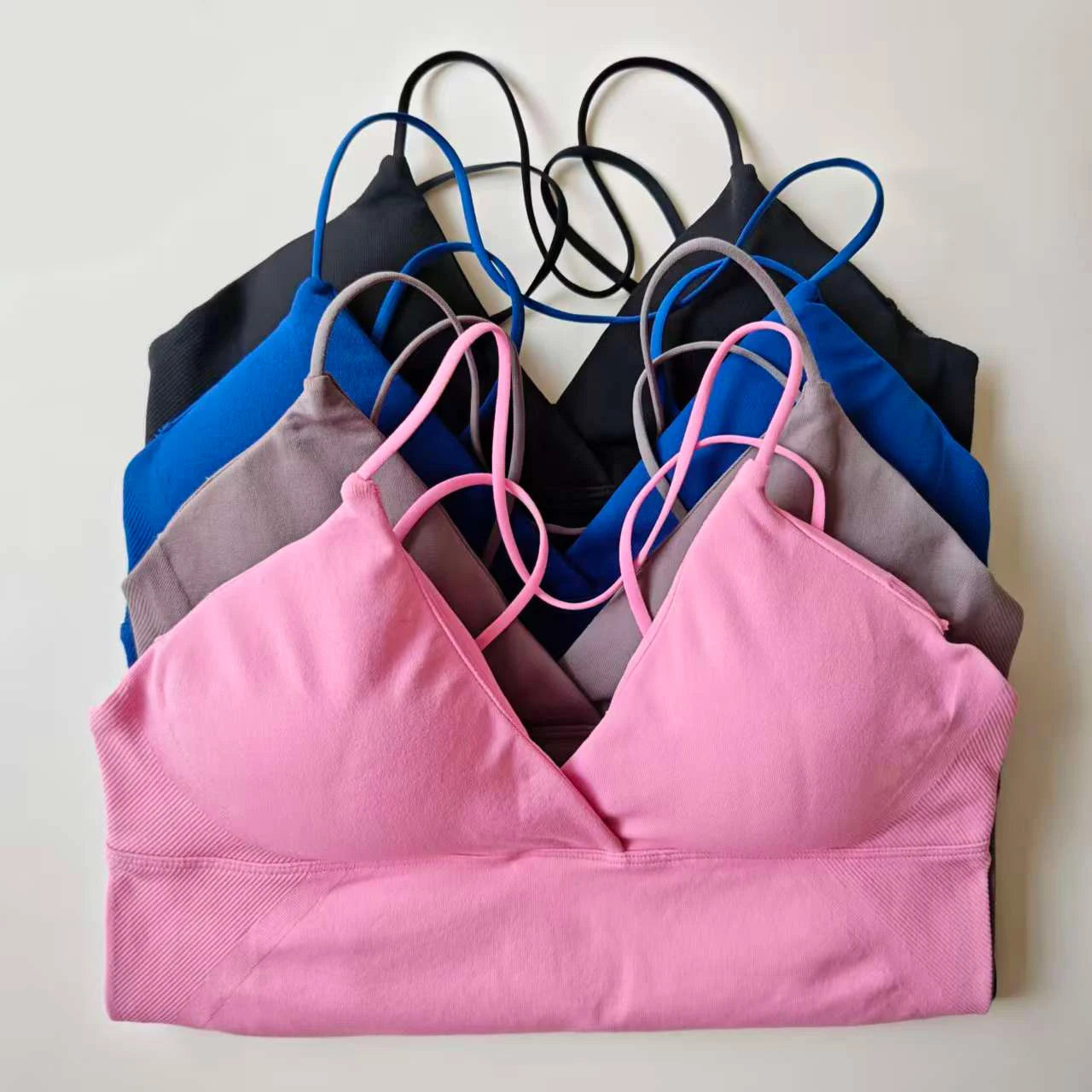 Nclagen Women Seamless Twist Front Longline Yoga Top