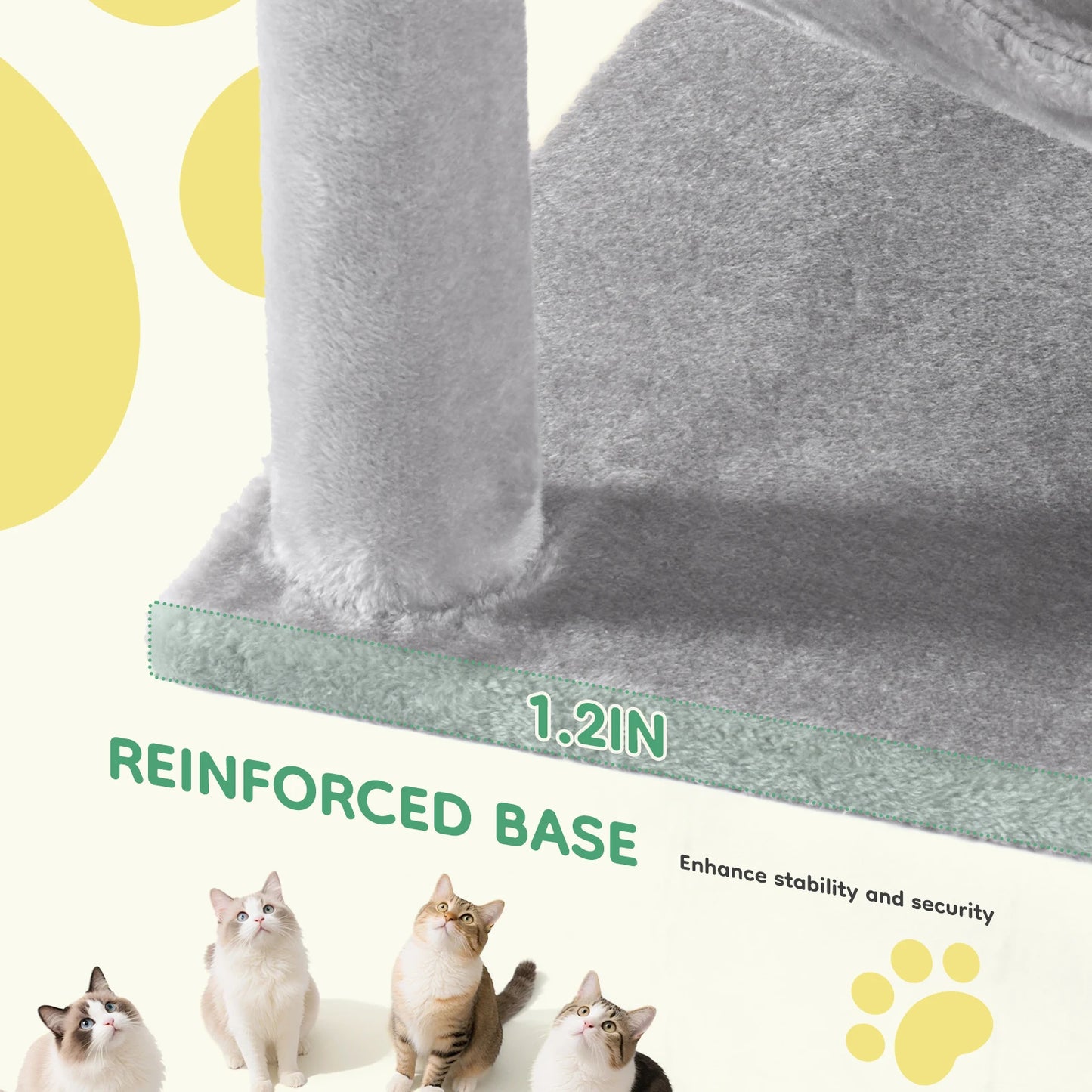 JHK Indoor Multi Cat Tower With Natural Sisal Scratching Posts