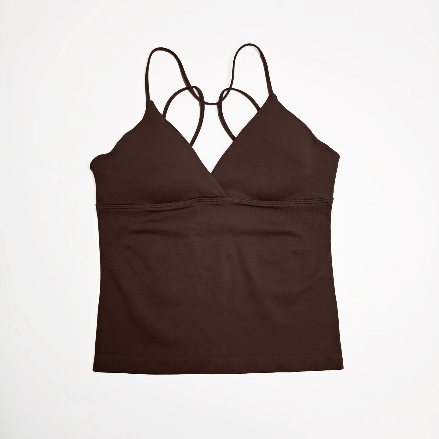 Nclagen Women Seamless Twist Front Longline Yoga Top