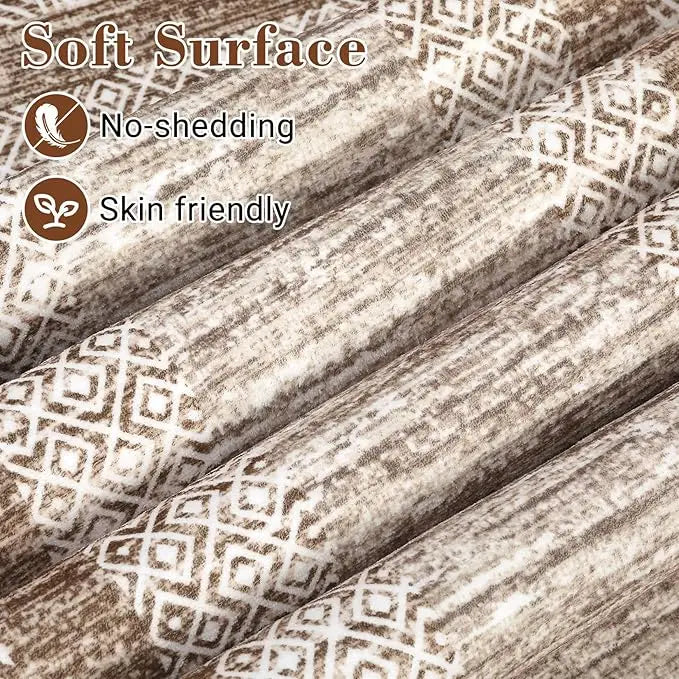 HiMISS Geometric Non Slip Runner Rug Soft Washable Carpet