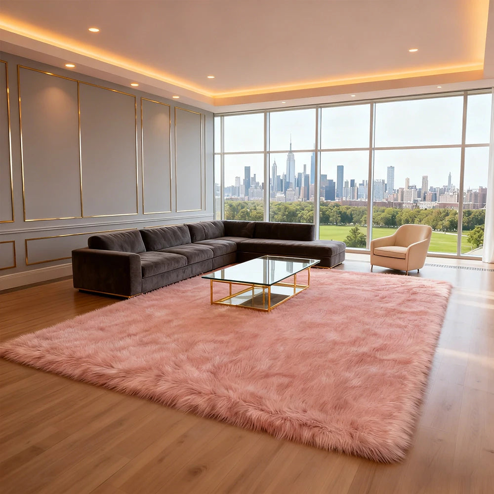 Premium Plush Polyester Fluffy Area Rug For Cozy Home Decor