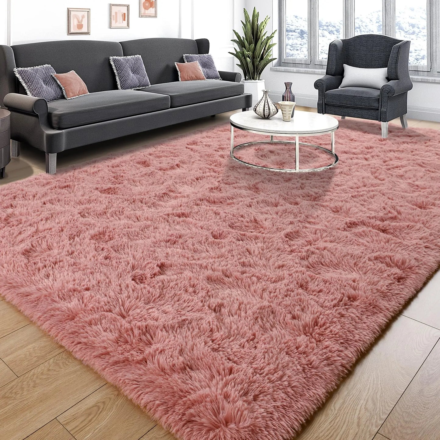 Soft Long Hair Plush Carpet Rug Non Slip Floor Runner