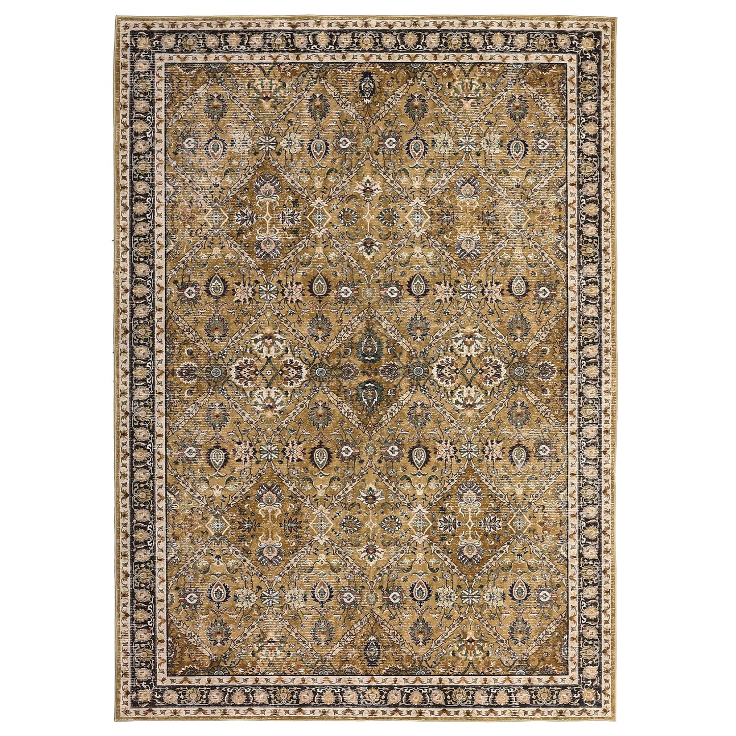 Machine Washable Non Slip Moroccan Trellis Low Pile Rug