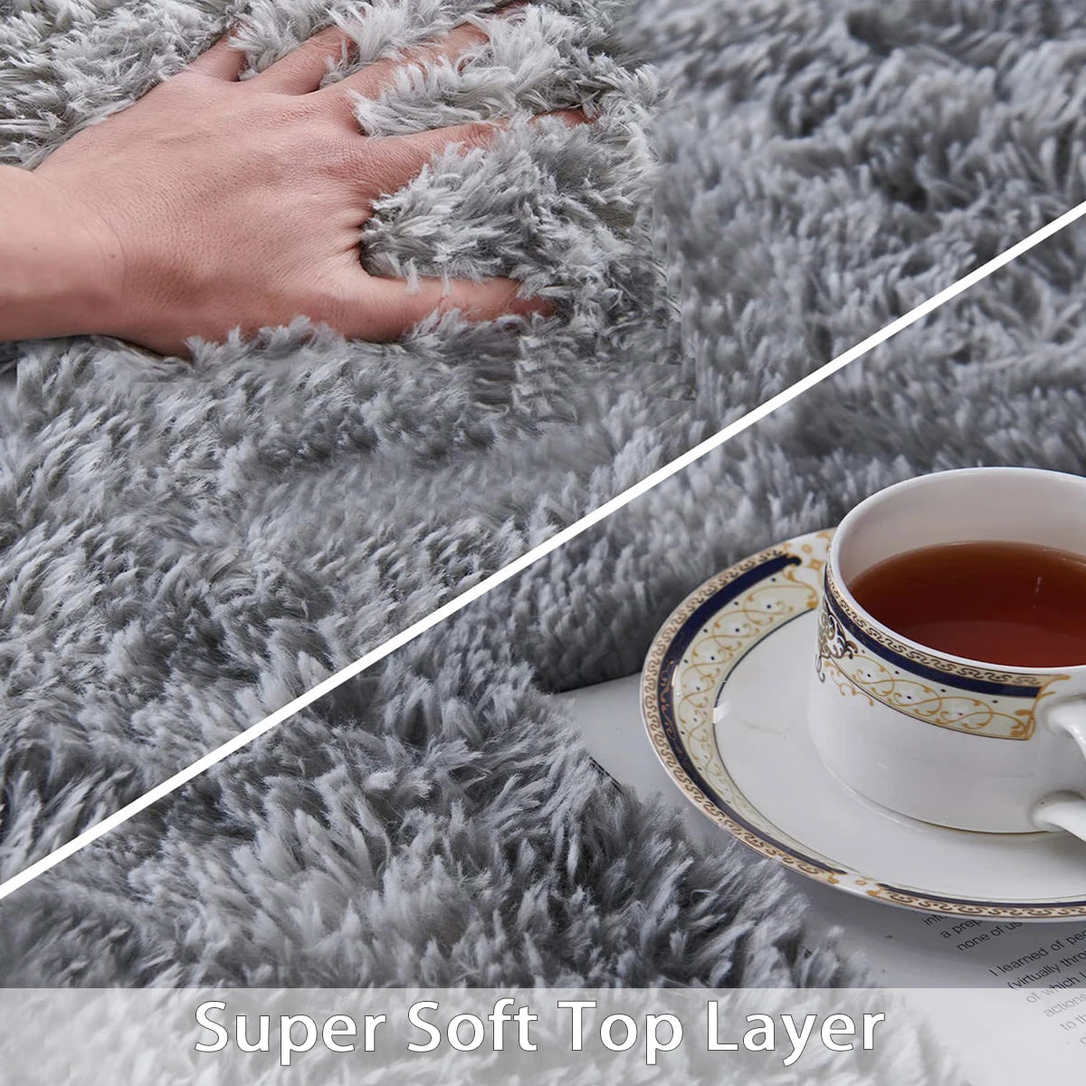 Soft Long Hair Plush Carpet Rug Non Slip Floor Runner