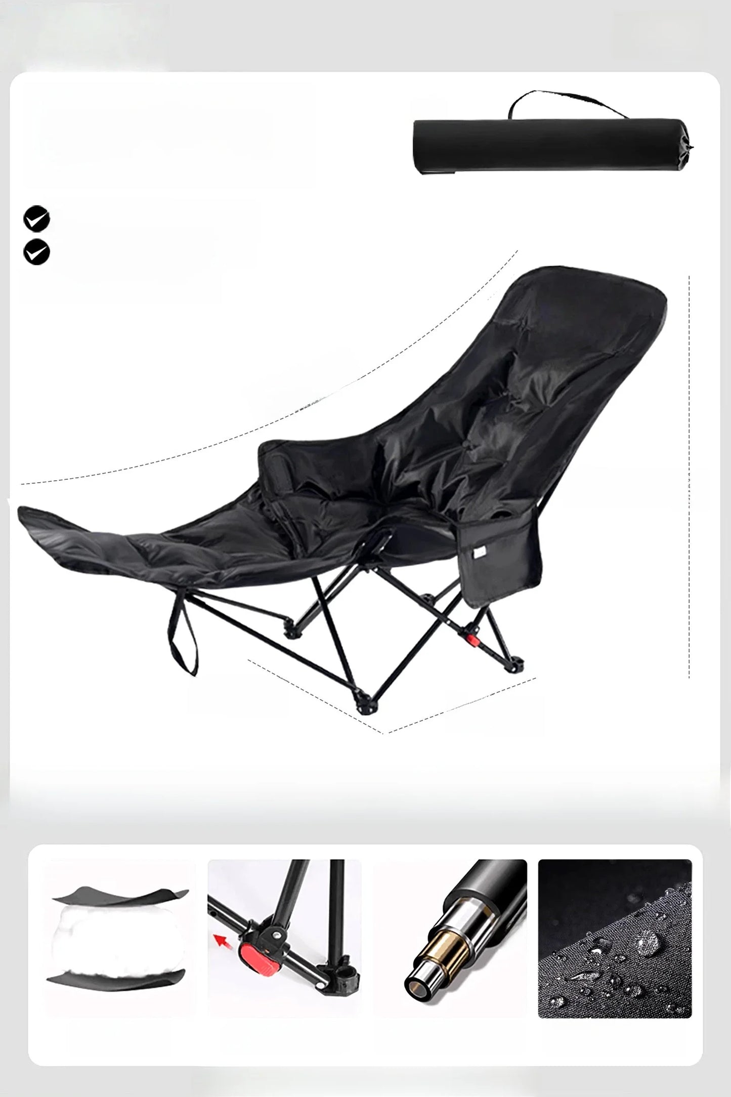 Liushaduola Portable Heavy Duty Folding Outdoor Moon Chair Camping