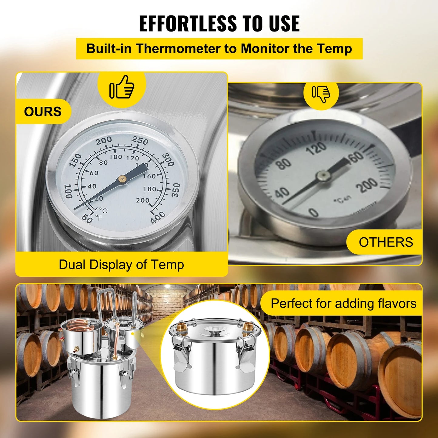 SucceBuy 50L Stainless Steel Alcohol Water Distiller Moonshine Brewer