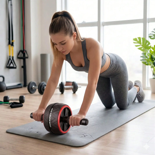 Ab Roller Core Strength Training Home Gym Fitness Equipment Workout