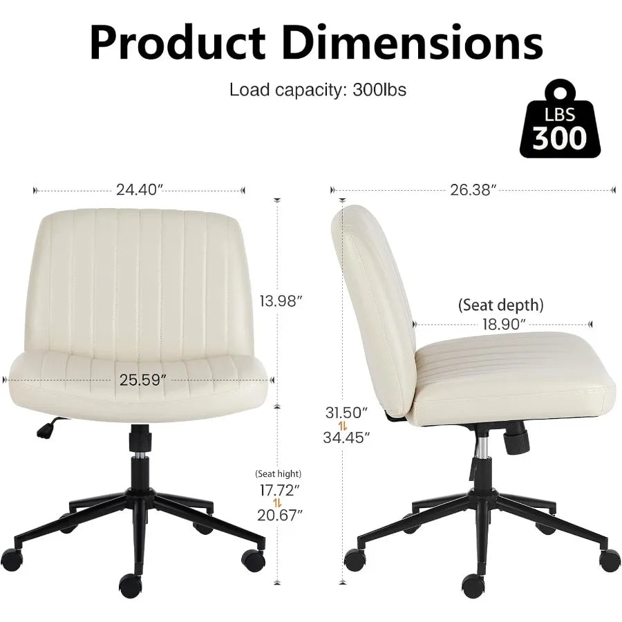 Xiuwo Criss Cross Adjustable Height Swivel Vanity Chair With Wheels