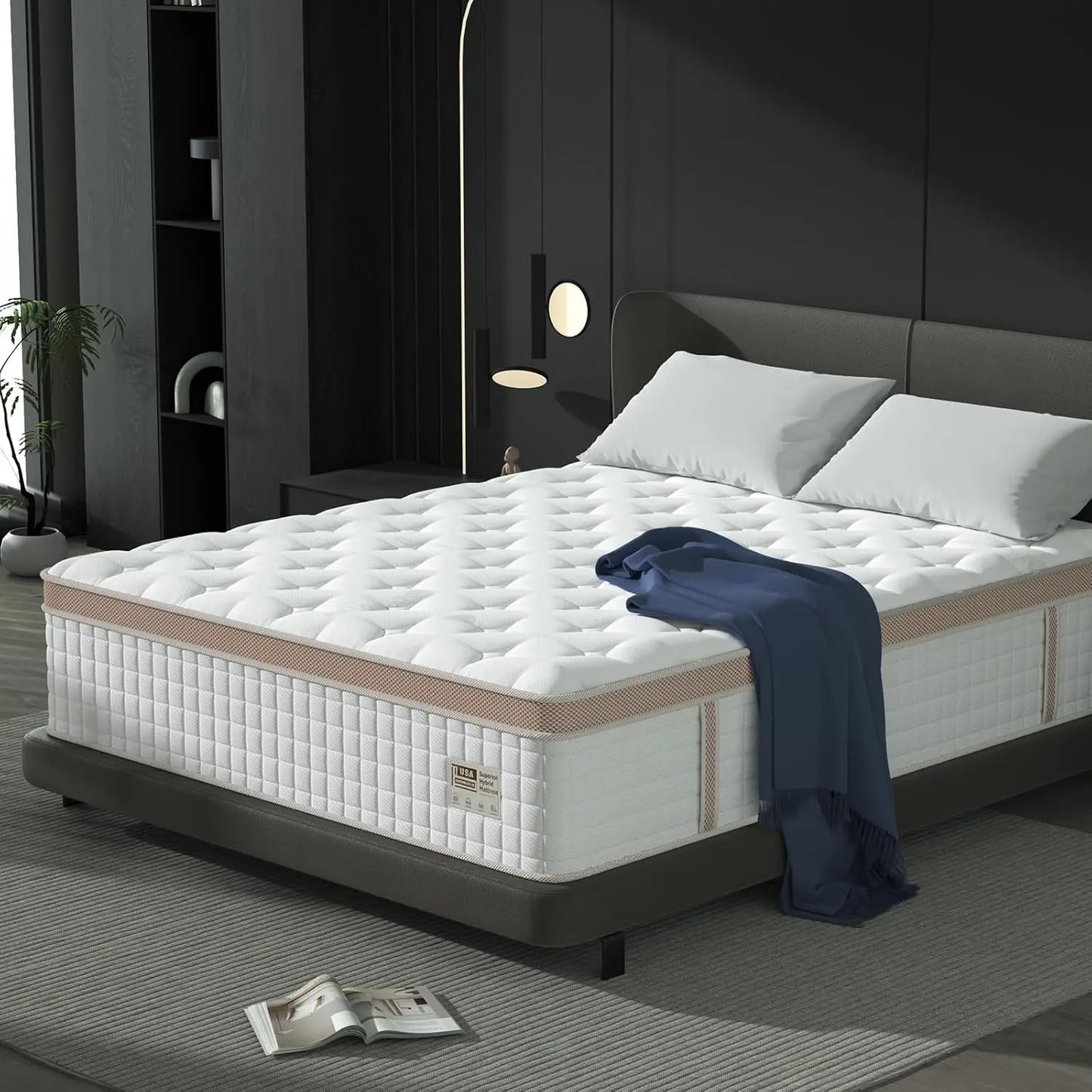 BedStory 14 Inch Luxury Hybrid Gel Memory Foam Mattress Made In USA