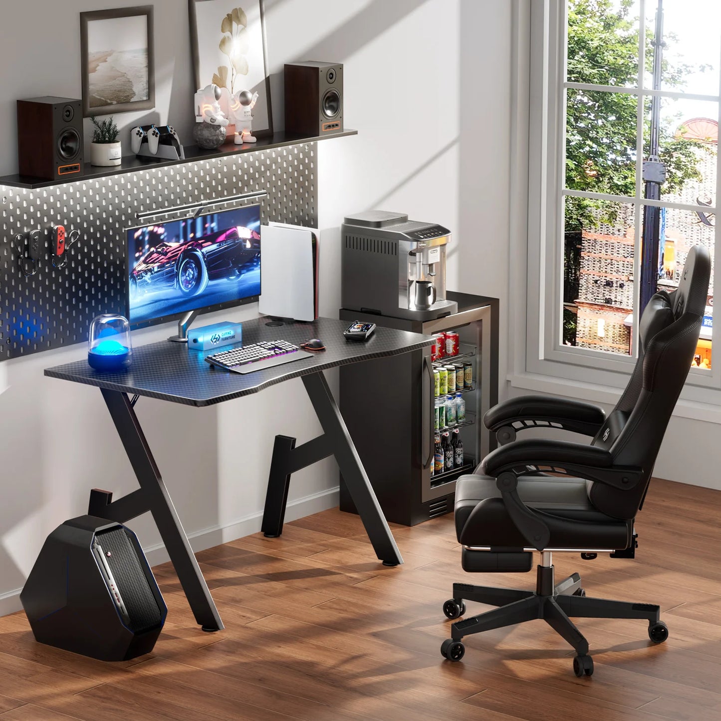 Nebmaax A-Shaped Carbon Fiber Gaming Desk With Easy Assembly