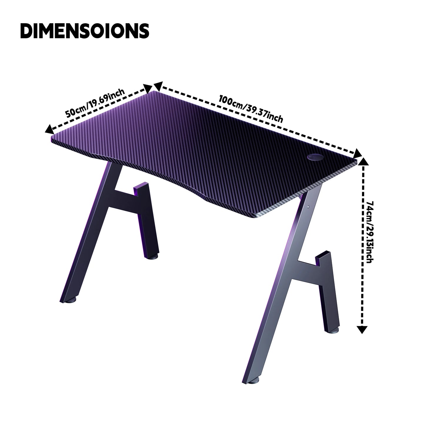 Nebmaax A-Shaped Carbon Fiber Gaming Desk With Easy Assembly