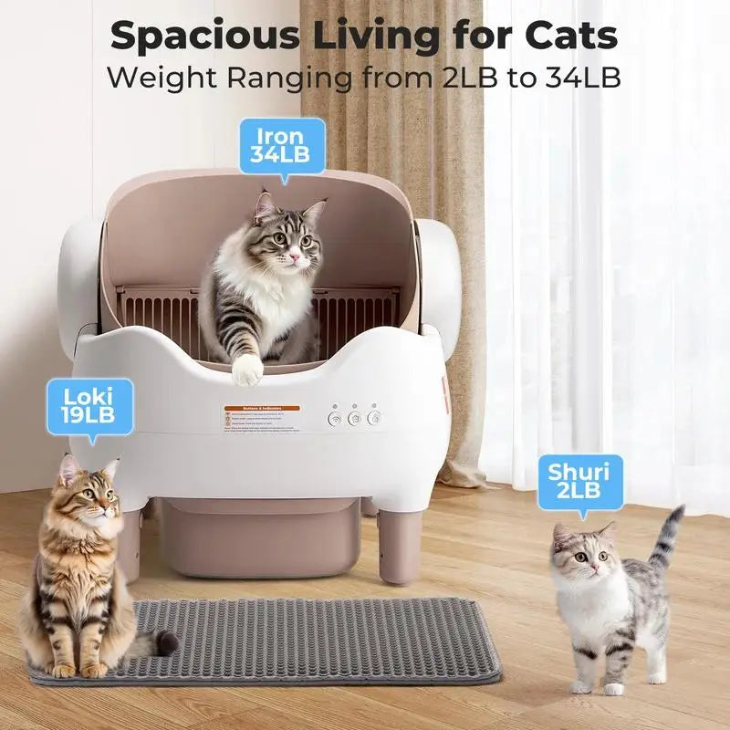 NestPawly Self Cleaning App Control Litter Box Cats Odor Free