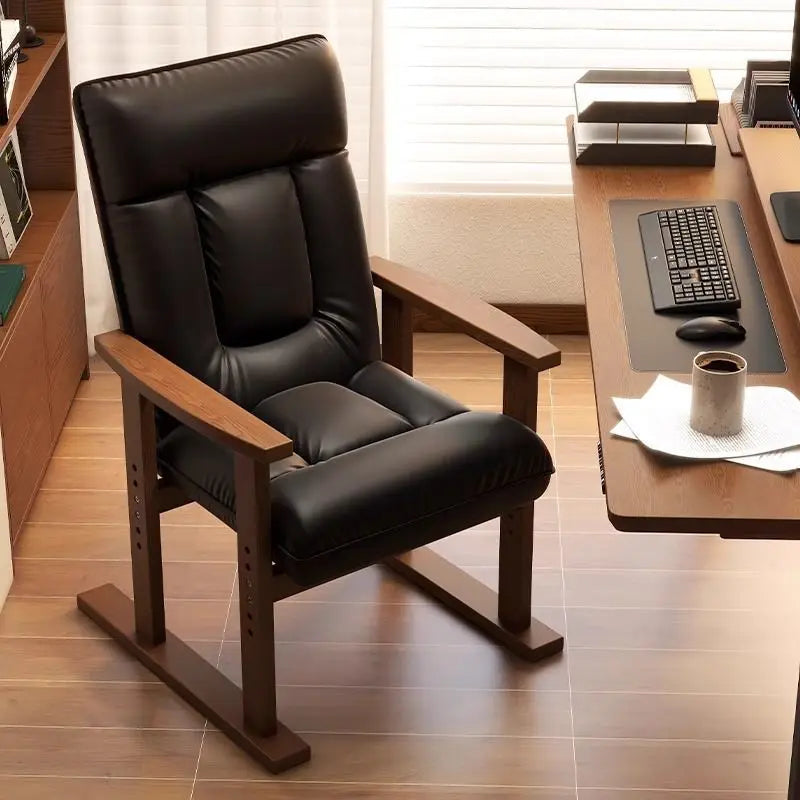 MOYU Ergonomic Adjustable Wood Recliner Office Chair For Home
