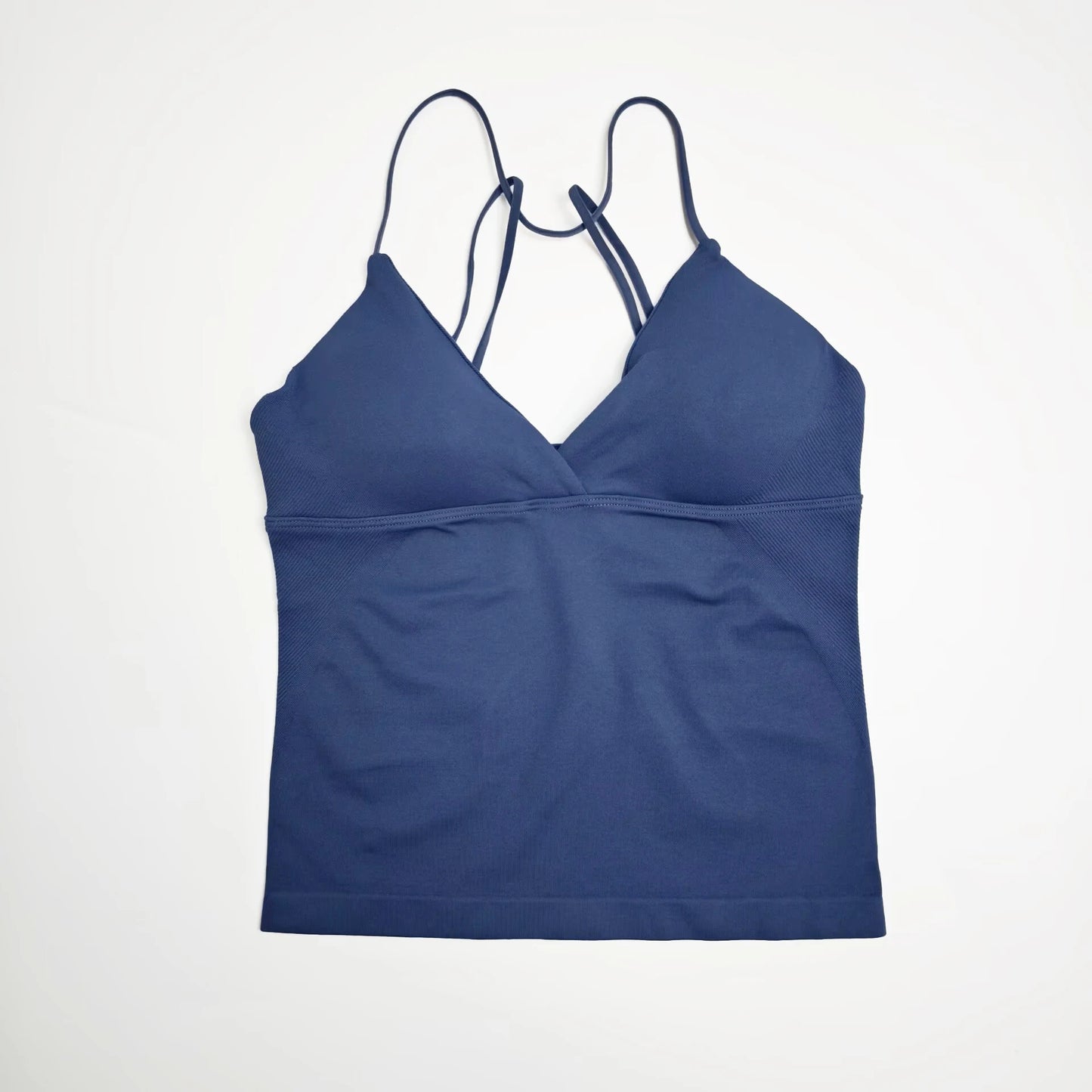 Nclagen Women Seamless Twist Front Longline Yoga Top