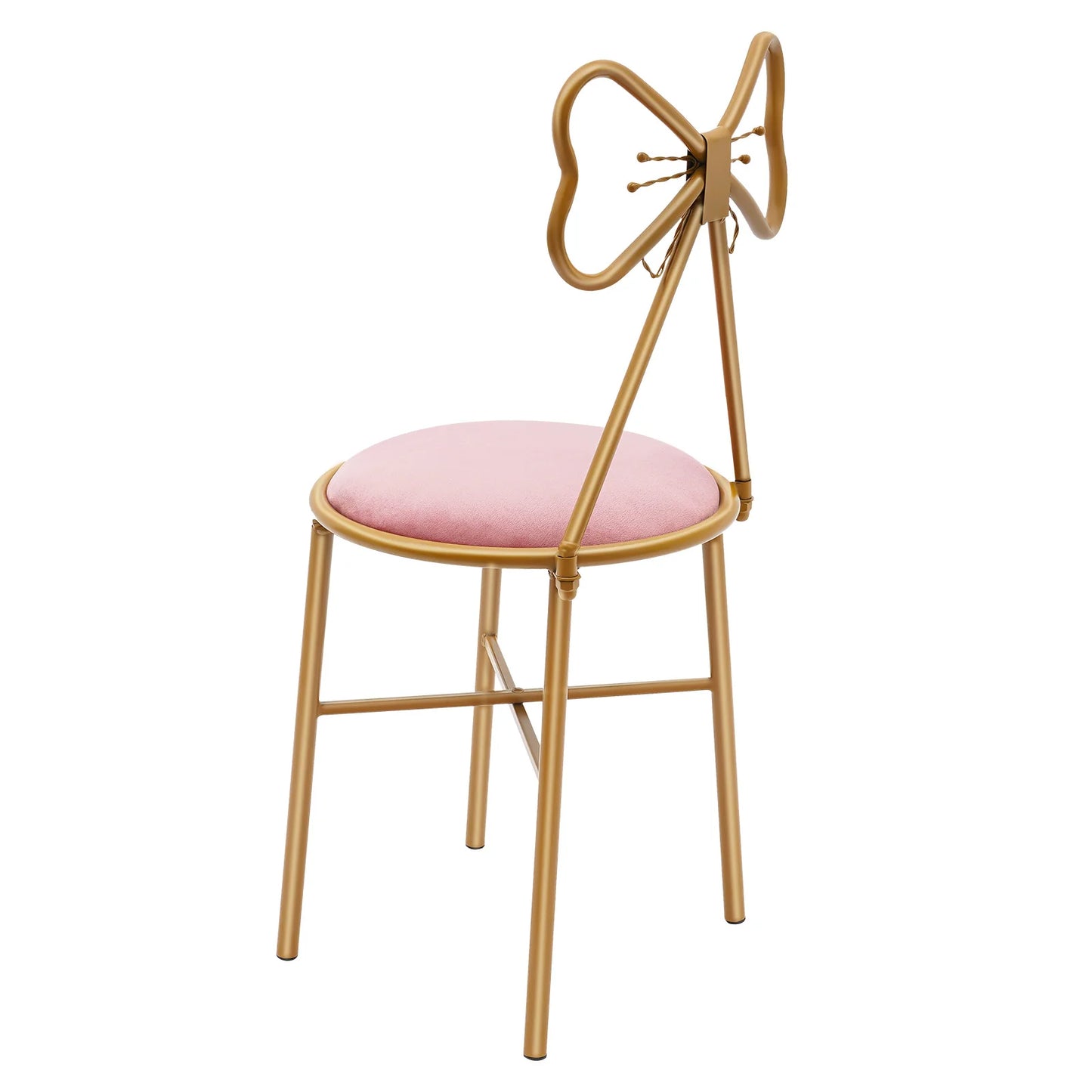 Butterfly Back Vanity Stool Flannelette Makeup Chair Backrest Bedroom