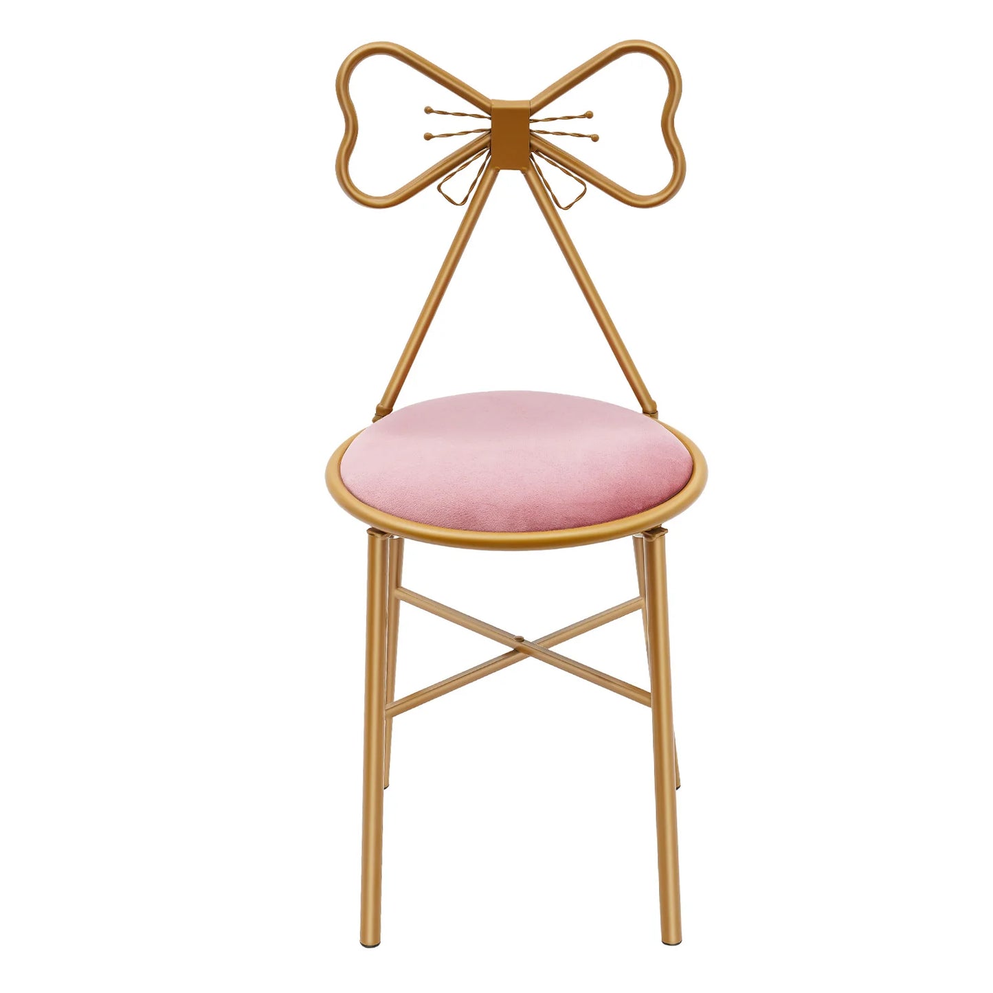 Butterfly Back Vanity Stool Flannelette Makeup Chair Backrest Bedroom