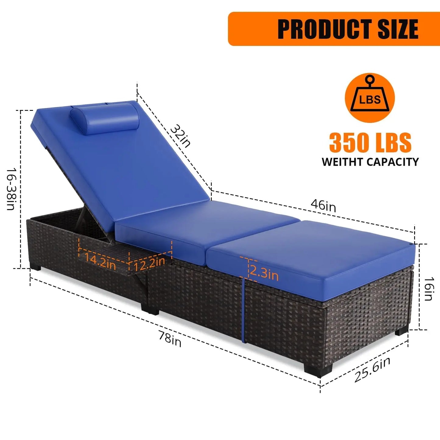 Modern Outdoor Rattan Chaise Lounge Set With Washable Cushions