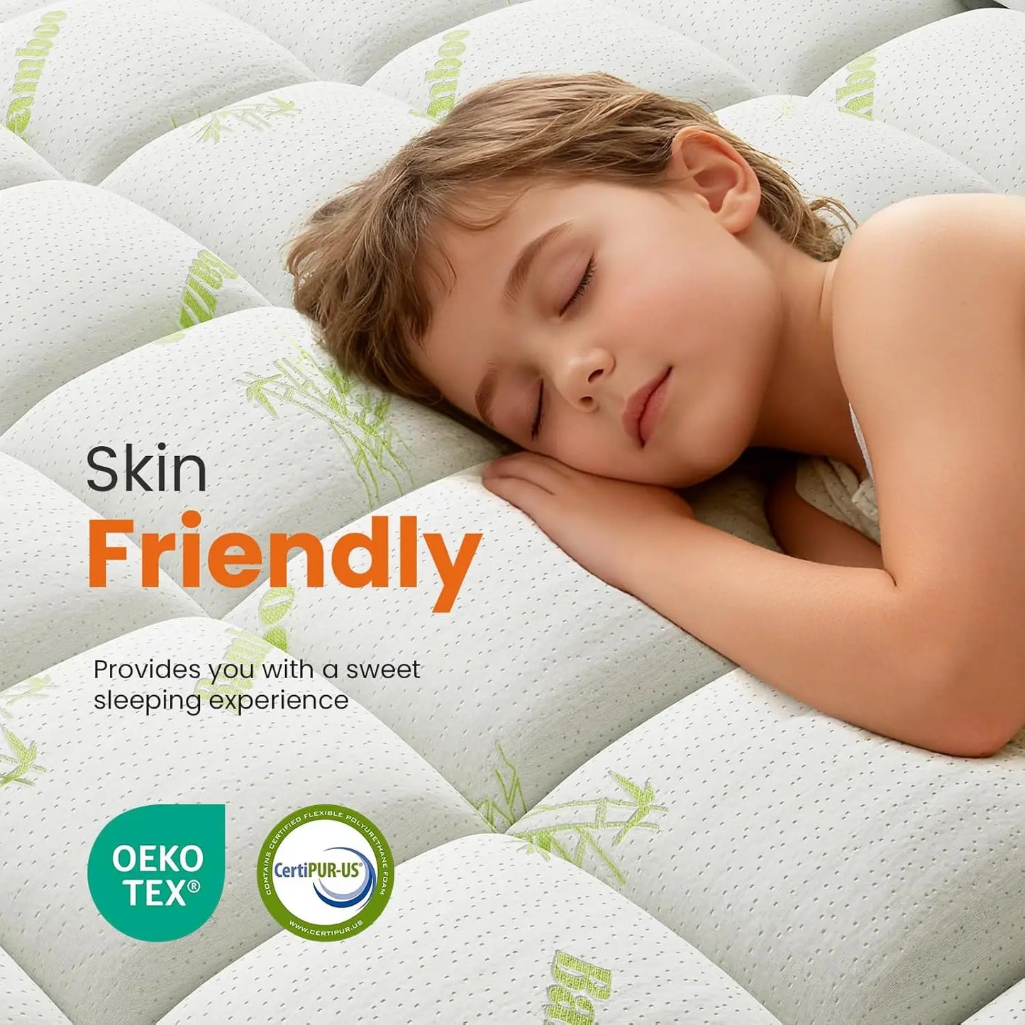 Ultra Soft Cooling Bamboo Mattress Topper With Deep Pockets