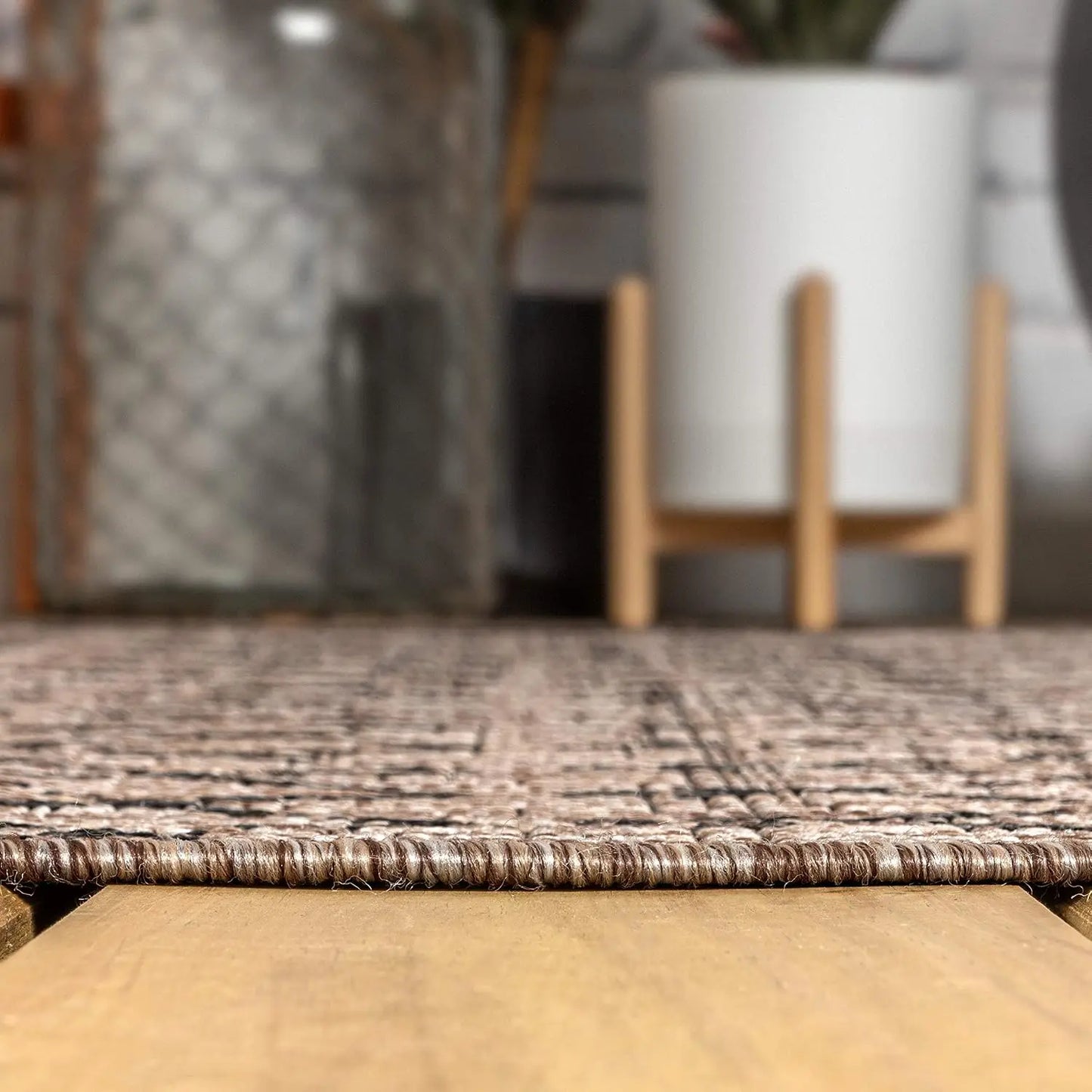 Textured Weave Indoor Outdoor Polypropylene Area Rug For Patio