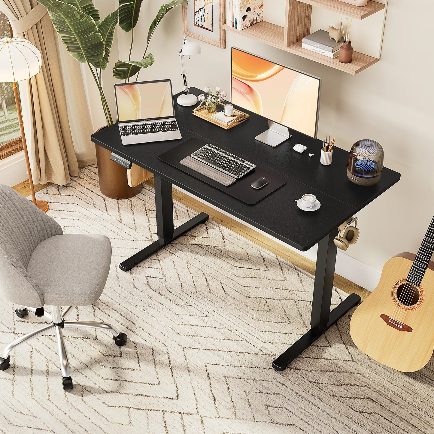 JHK Ergonomic Electric Standing Desk Height Adjustable Office Computer Table