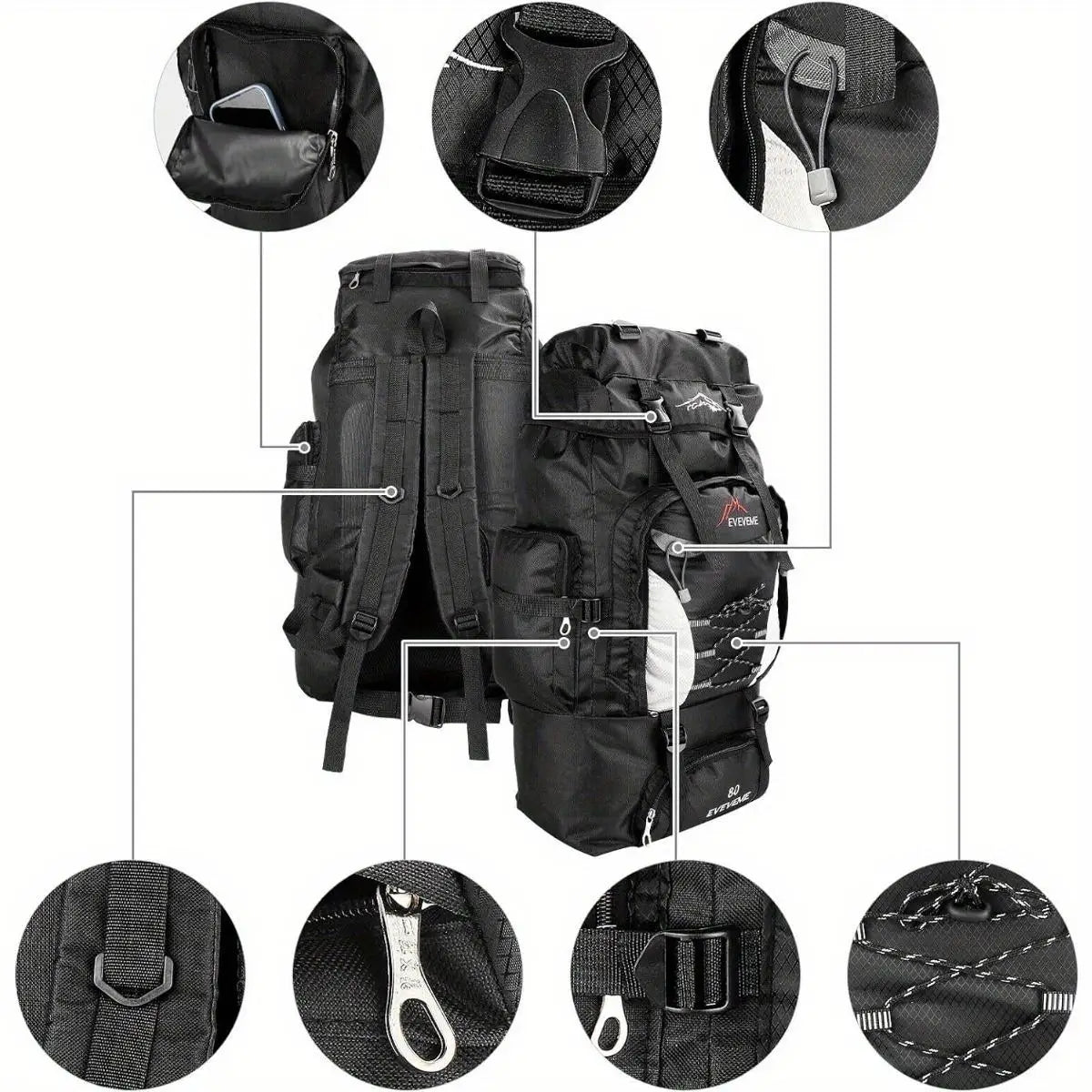 Outdoor Casual Sports Backpack Large Capacity For Hiking Camping Travel