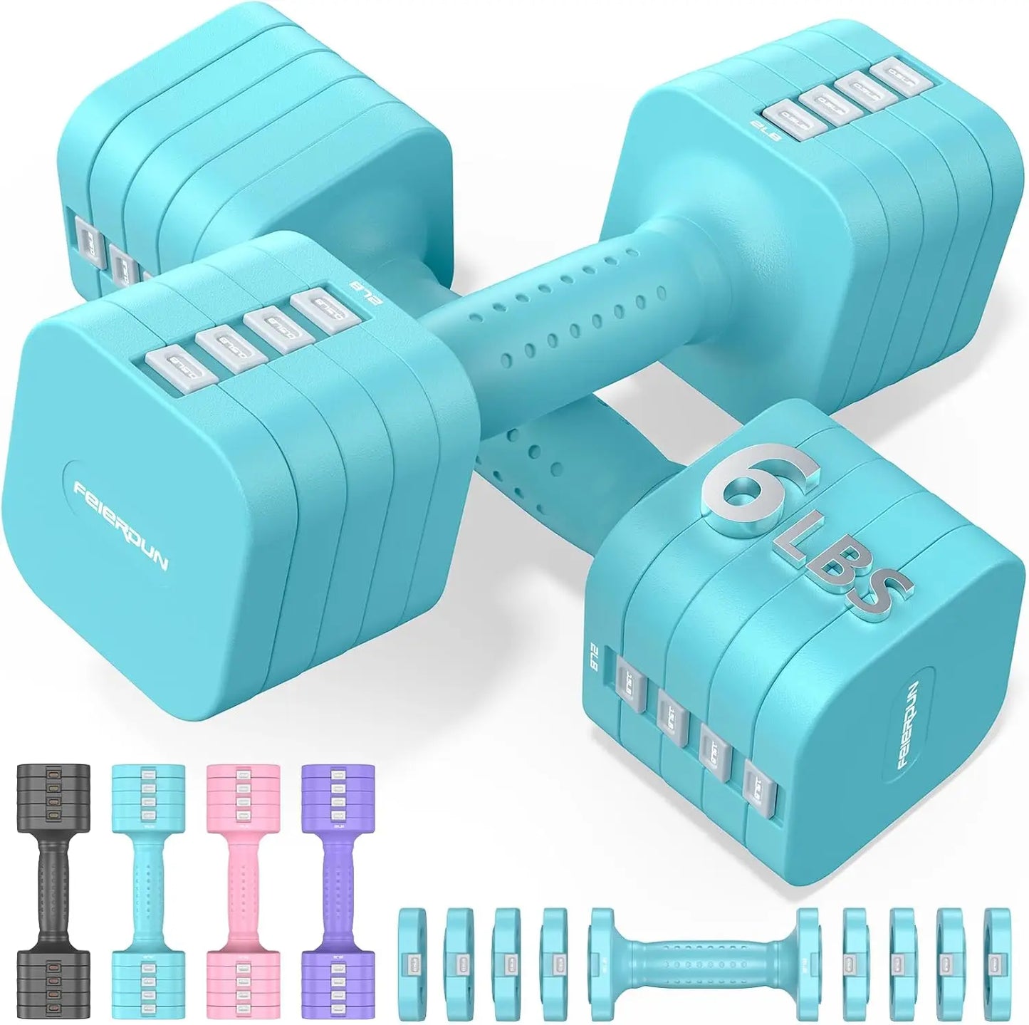 Fed Adjustable Dumbbells 5In1 Set For Home Gym Strength Training