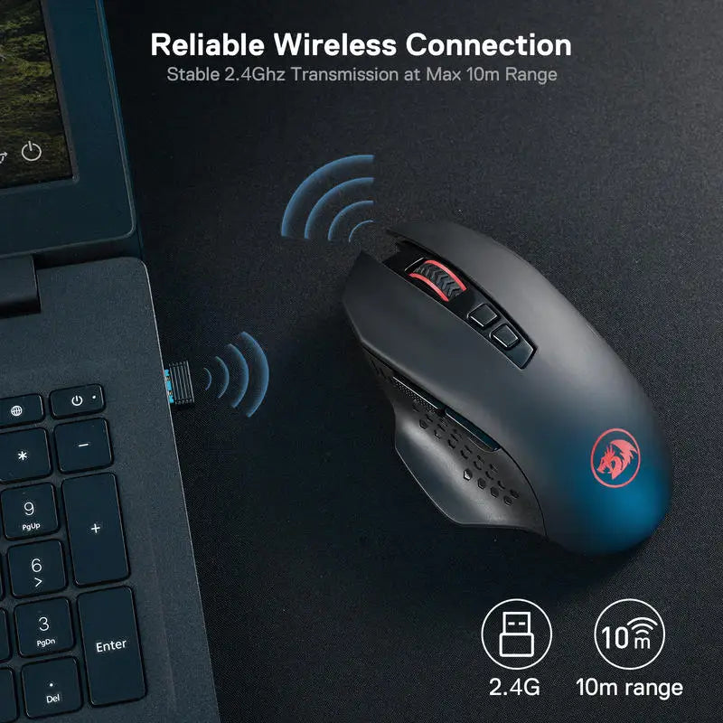 Redragon M656 Wireless Gaming Mouse 4000 DPI 7 Macro Buttons