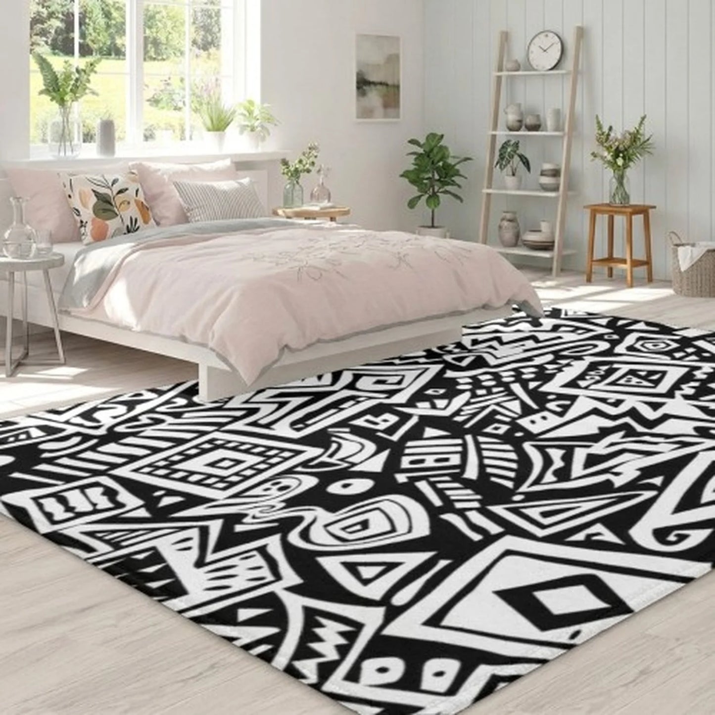 Abstract Medieval Geometric Tufted Area Rug for Living Room