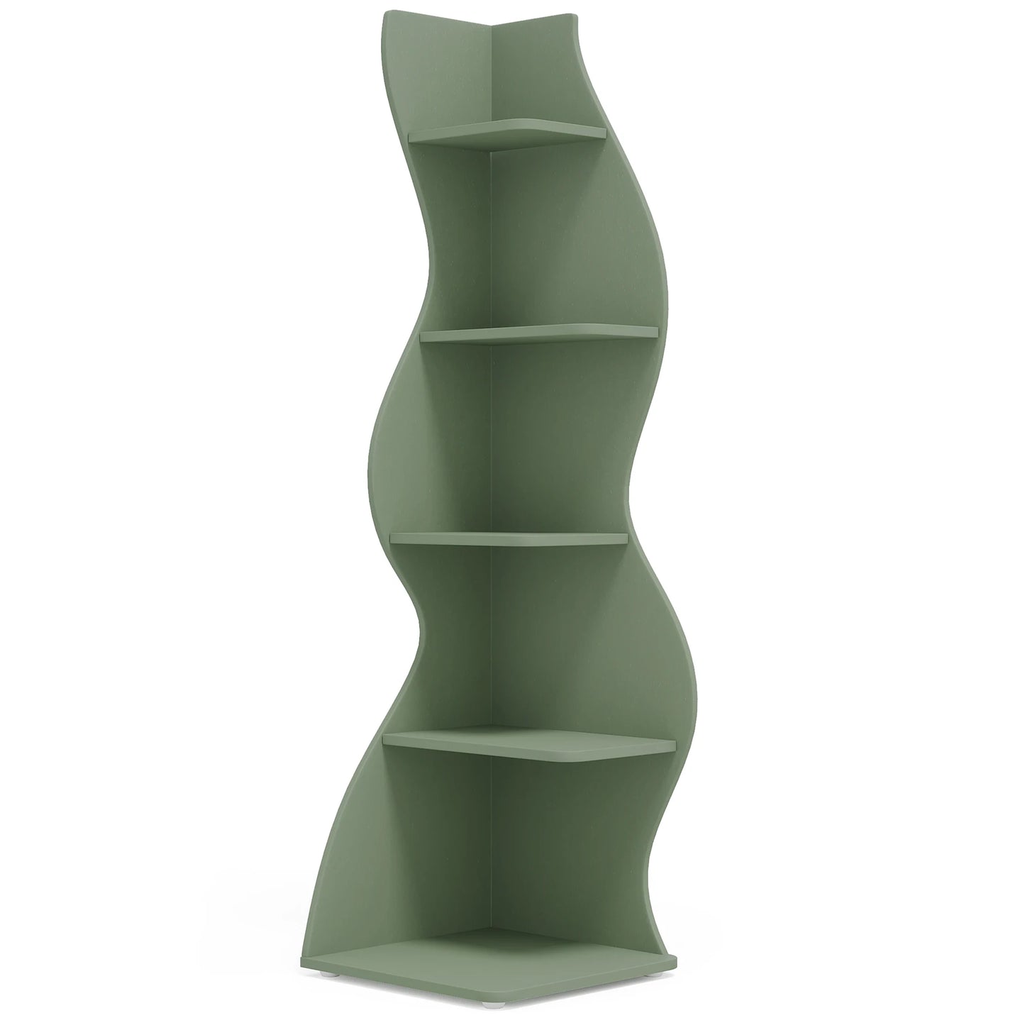 Tribesigns Modern 5-Tier Wooden Corner Shelf Bookcase